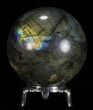 Flashy Labradorite Sphere - With Nickel Plated Stand #53572-1